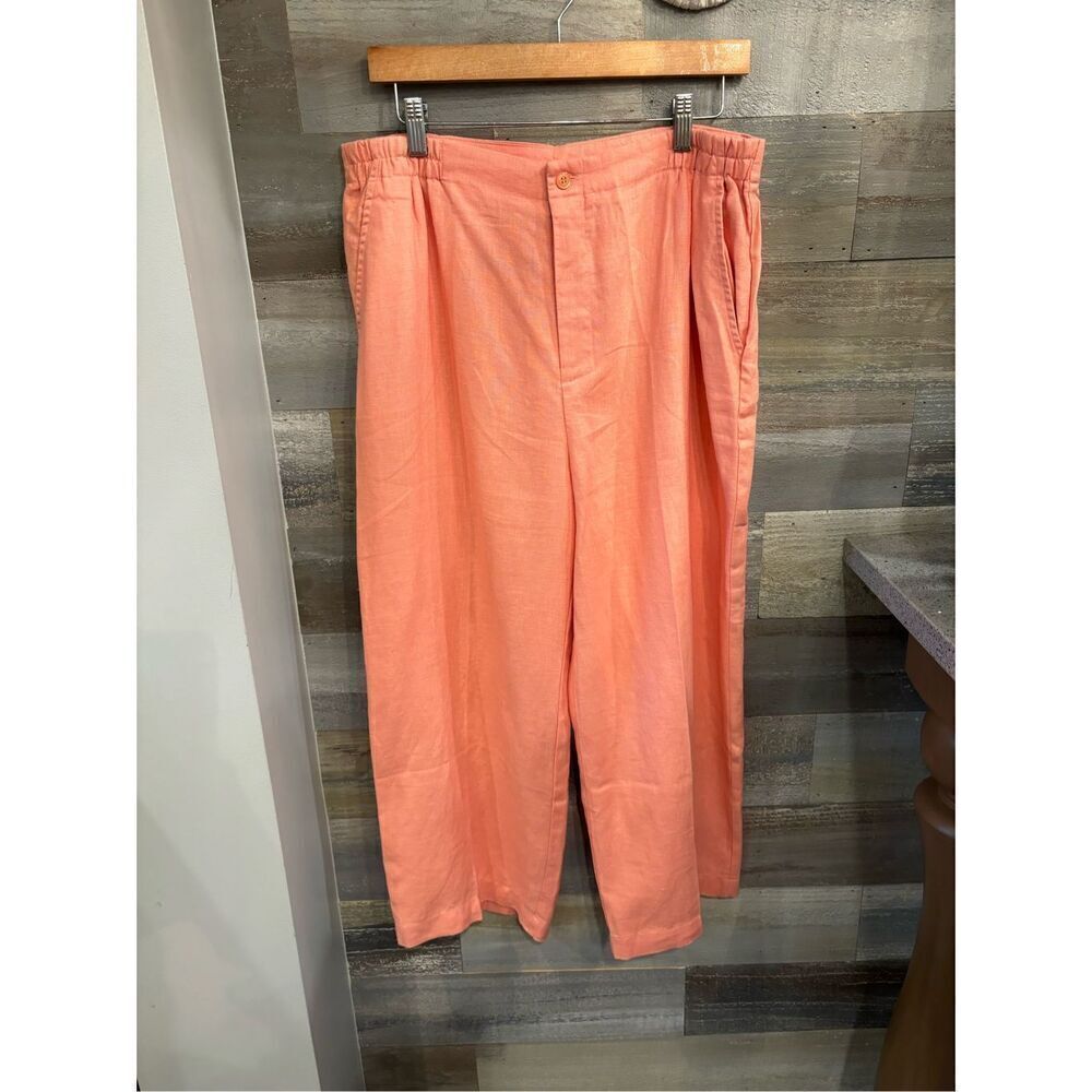Bagatelle 14 NWT peach linen pleated waist dress pants w/side pockets